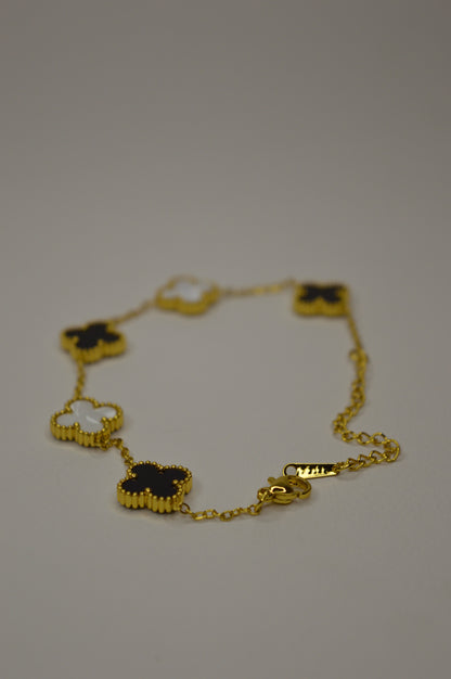 Elegant Clover Bracelet - White & Black - Zyro