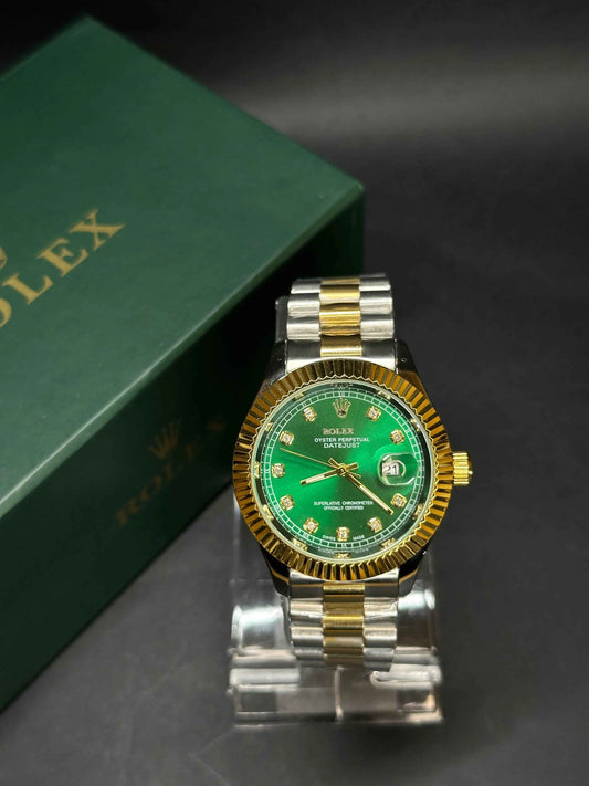 Rolley Dual Tone Chain Green Dial