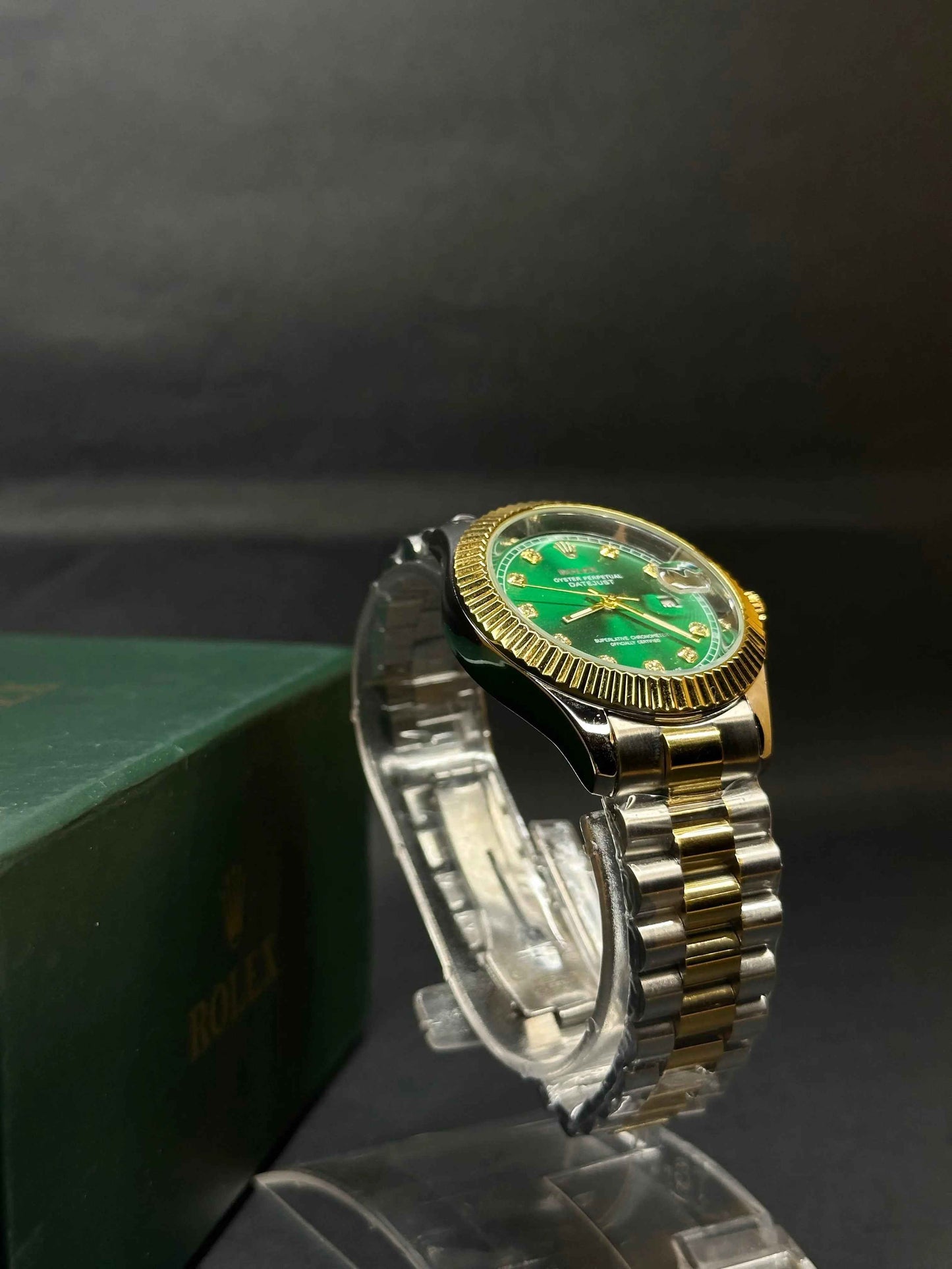 Rolley Dual Tone Chain Green Dial