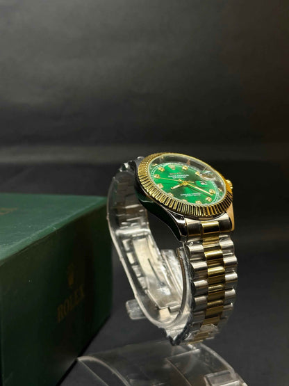 Rolley Dual Tone Chain Green Dial