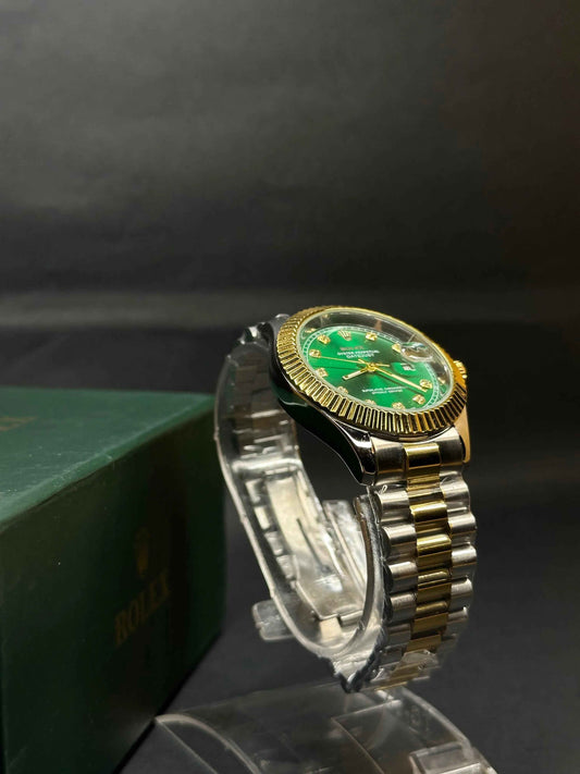 Rolley Dual Tone Chain Green Dial