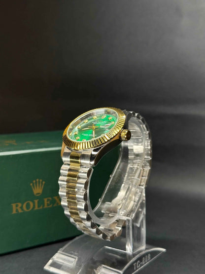 Rolley Dual Tone Chain Green Dial