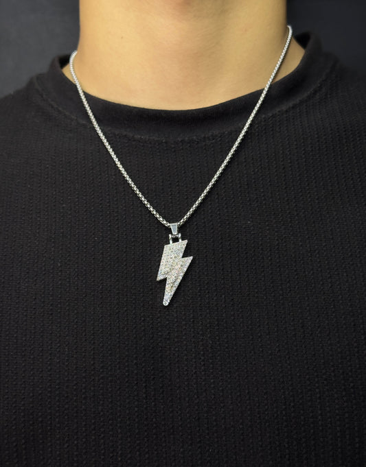 Iced Lightning Bolt Pendant Zyro