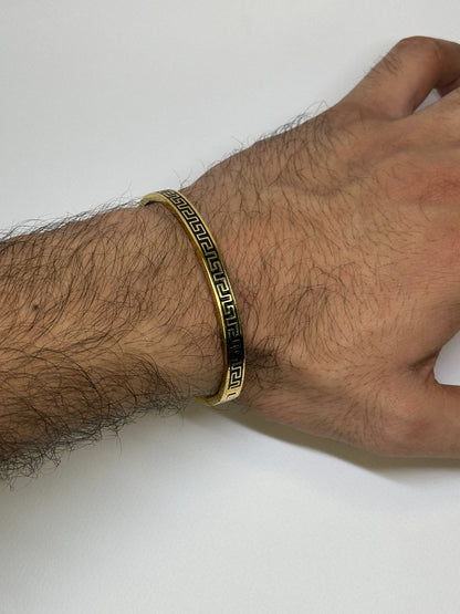 Greek Key Gold Bangle Zyro