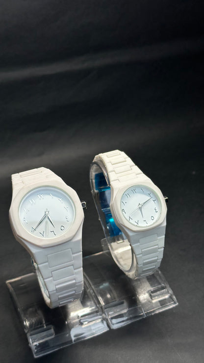 White Arabic Couple Watch Set - Zyro