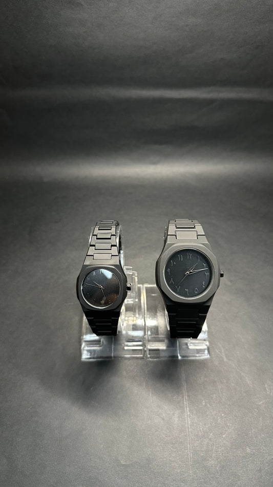 Black Arabic Couple Watch Set - Zyro